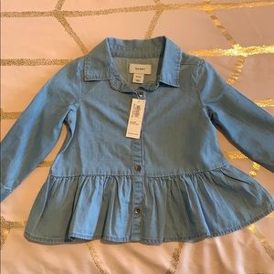 Baby denim peplum shirt